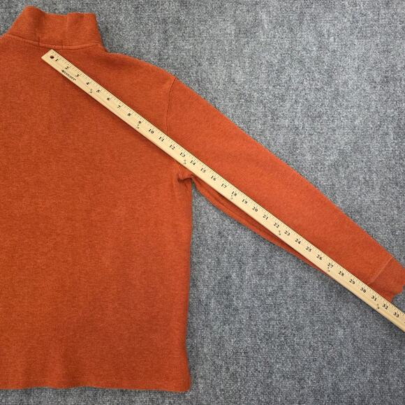 Polo Ralph Lauren Sweater Mens Medium Orange 1/4 Zip Cotton Knit Pullover Preppy - Picture 7 of 16